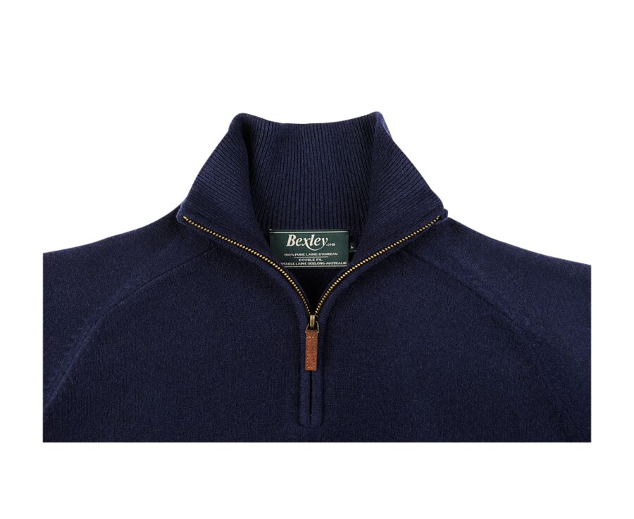 Navy half-zip wool jumper - KENNETH