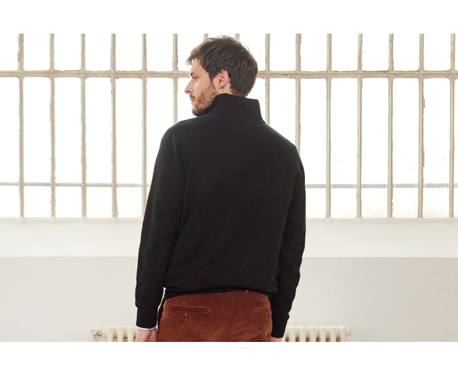 Black half-zip wool jumper - KENNETH