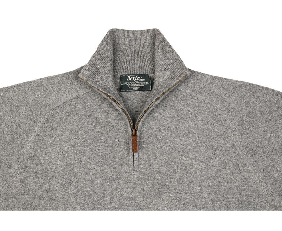 Grey Melange half-zip wool jumper - KENNETH