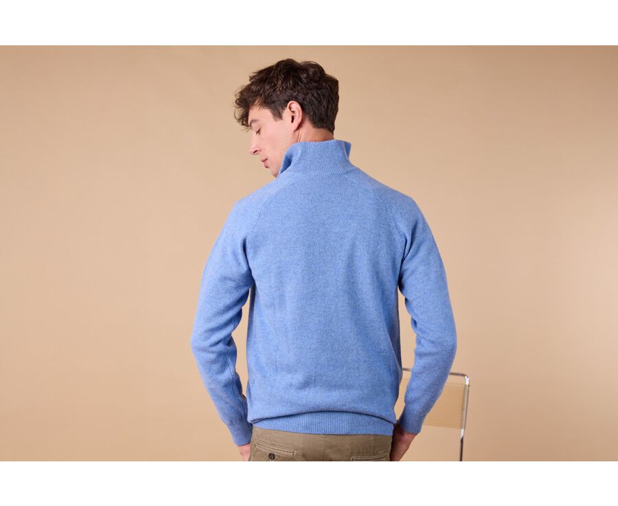 Blue Melange half-zip wool jumper - KENNETH