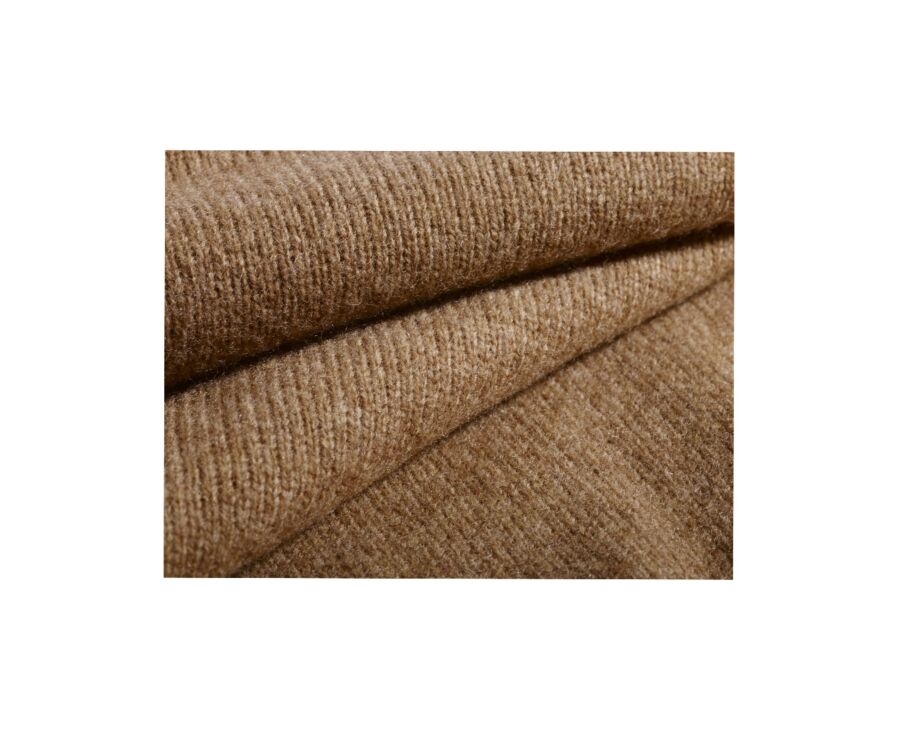 Melange Hazelnut half-zip wool jumper - KENNETH