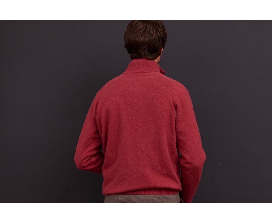 Red Melange half-zip wool jumper - KENNETH