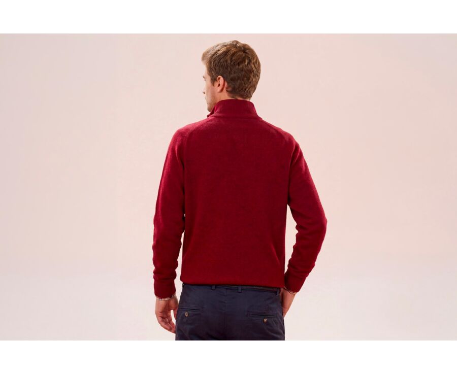 Dark Red half-zip wool sweater - KENNETH