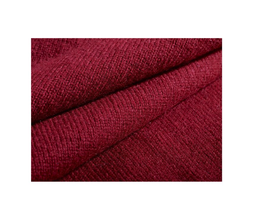 Dark Red half-zip wool sweater - KENNETH