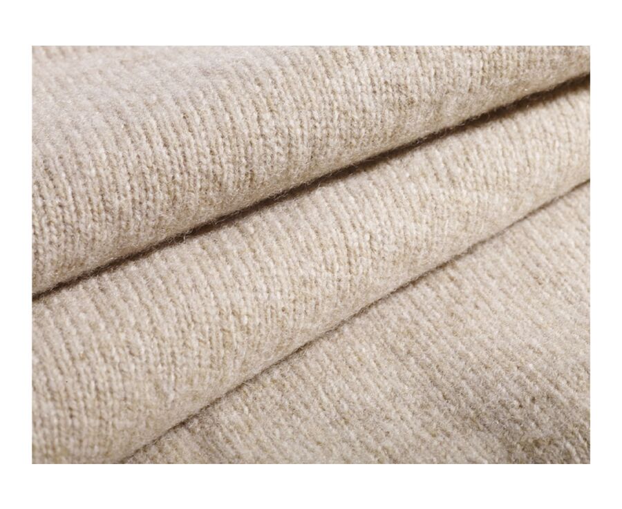 Beige Melange half-zip wool sweater - KENNETH