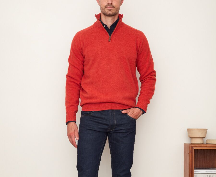 Fire Melange half-zip wool sweater - KENNETH