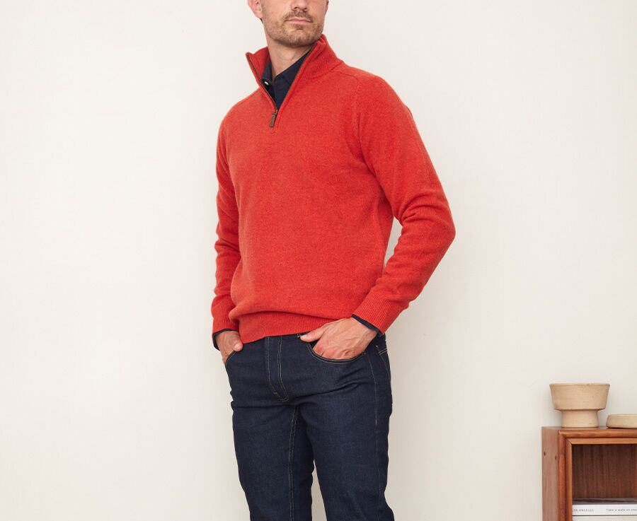 Fire Melange half-zip wool sweater - KENNETH