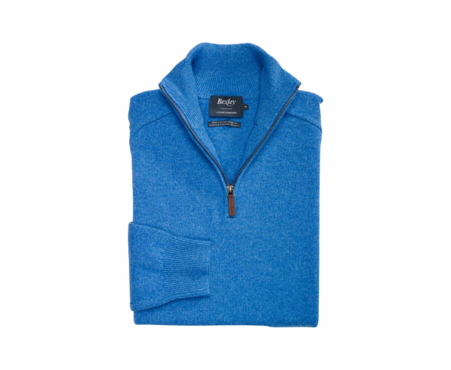 Blue sea half-zip wool sweater - KENNETH