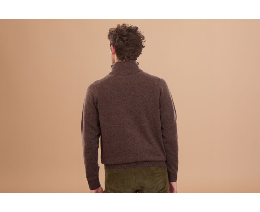 Brown half-zip wool sweater - KENNETH