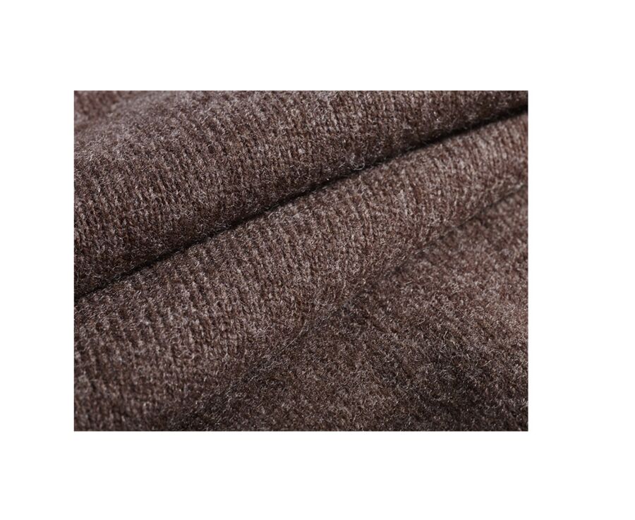 Brown half-zip wool sweater - KENNETH