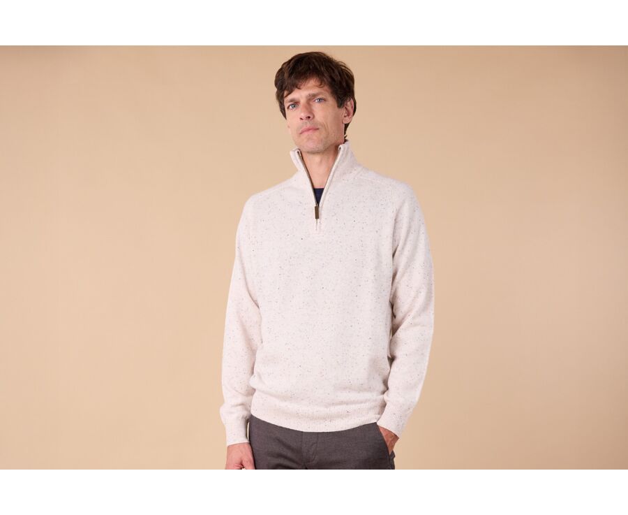 Off-white half-zip wool sweater - KENNETH