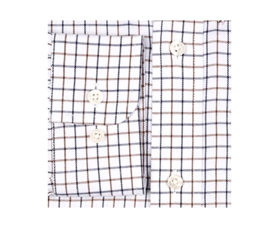 Flannel shirt with blue and beige checks - LINDSAY