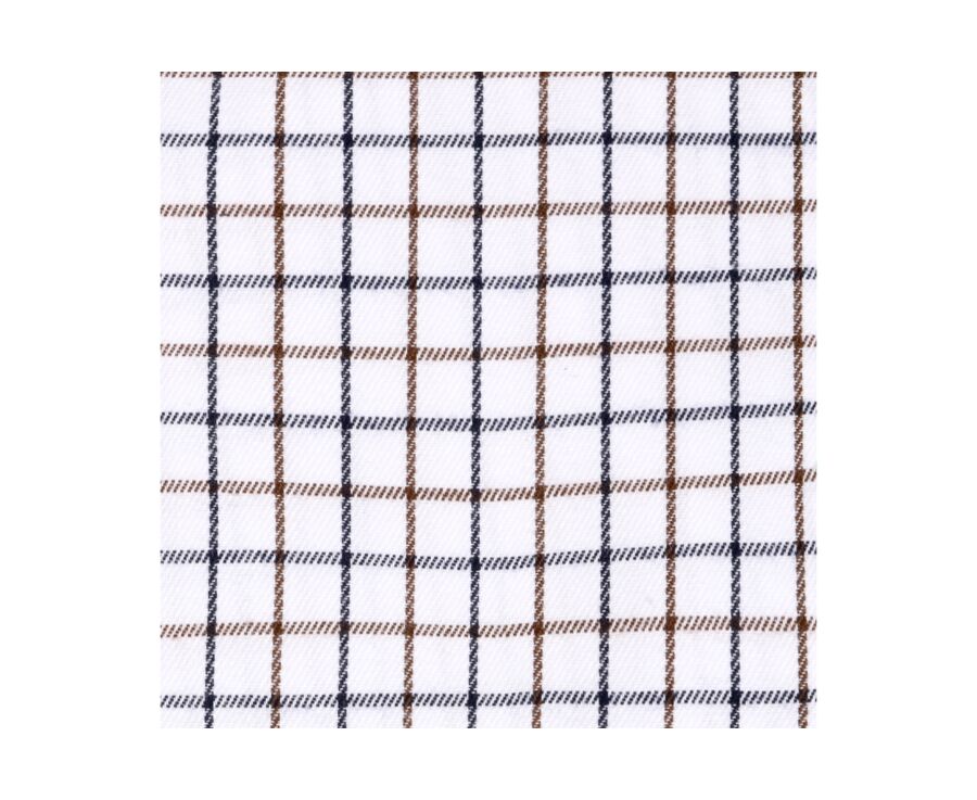Flannel shirt with blue and beige checks - LINDSAY