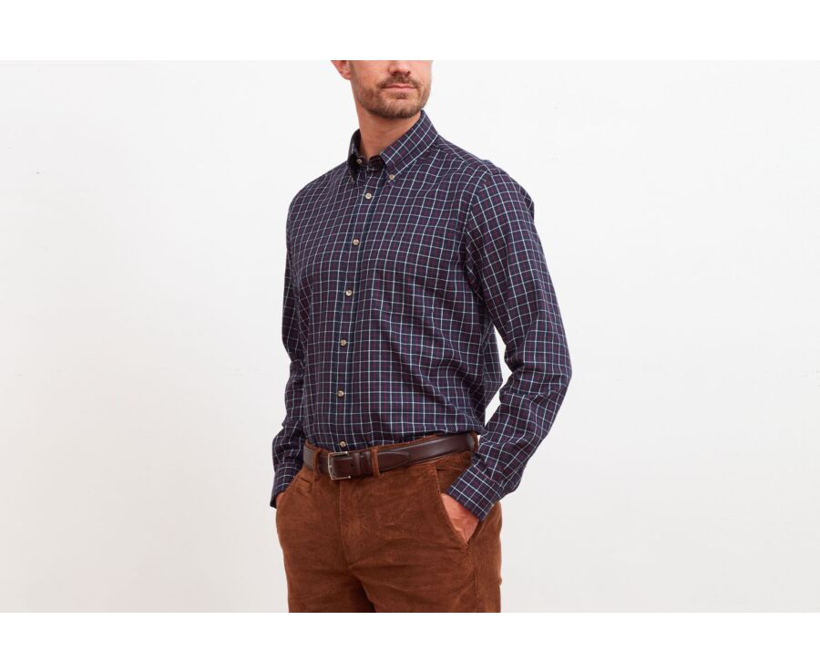 White and red check flannel shirt - LINDSAY