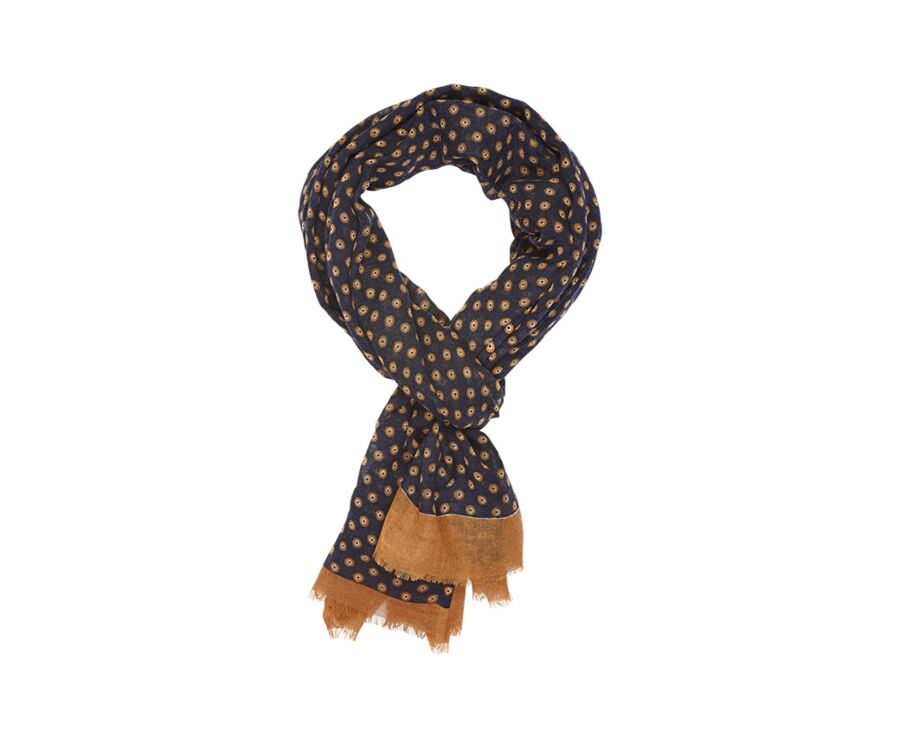 Navy and Tawny Wool scarf