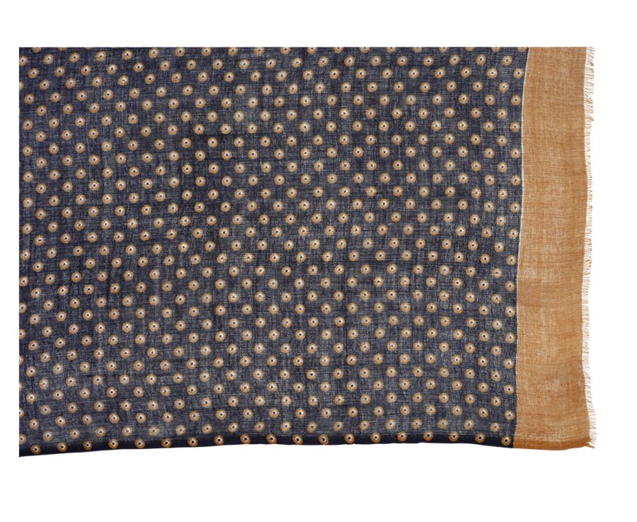 Navy and Tawny Wool scarf