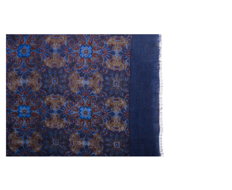 Blue & Khaki Wool scarf