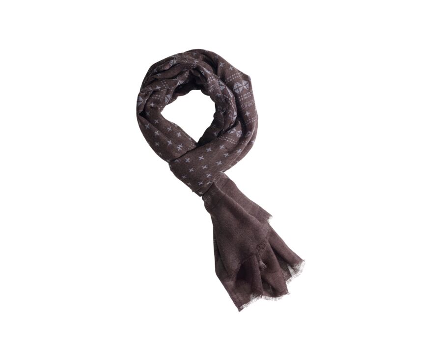Brown with grey printed pattern