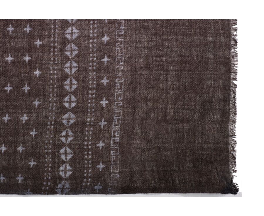 Brown with grey printed pattern