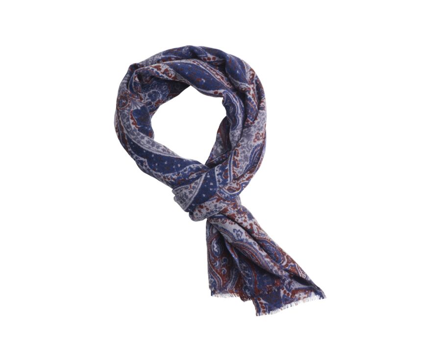 Men’s Wool Scarf – Navy, Grey and Red
