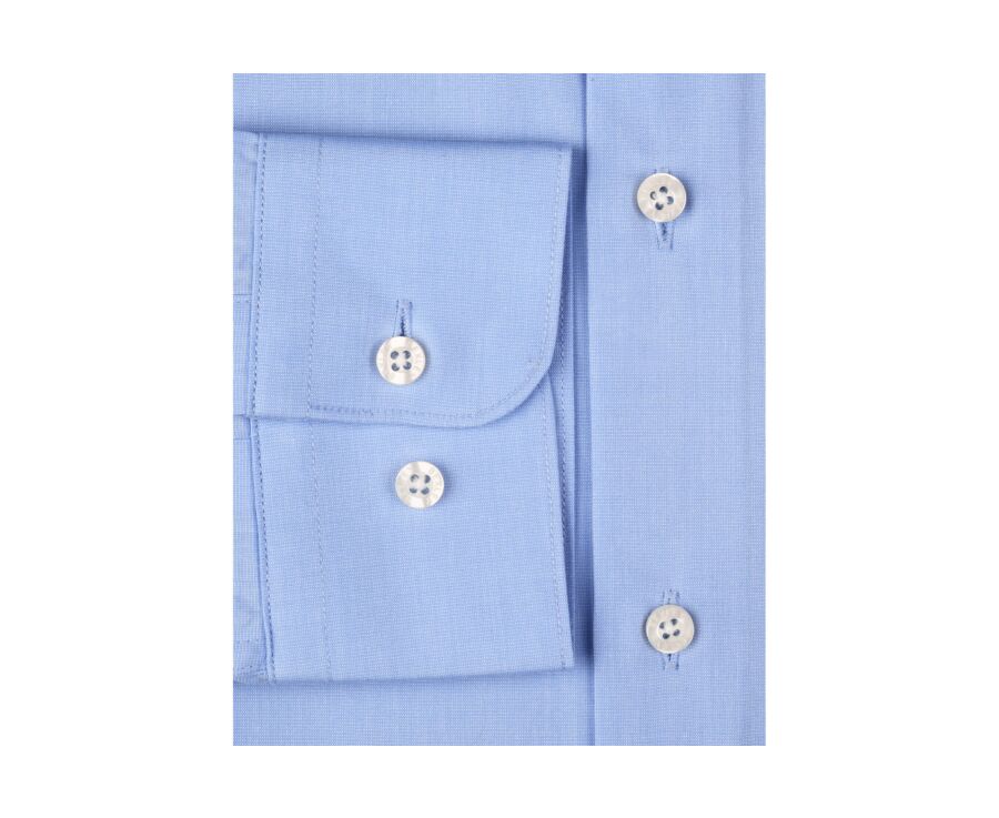 Blue shirt 100% cotton - Straight collar - MAXIME CLASSIC