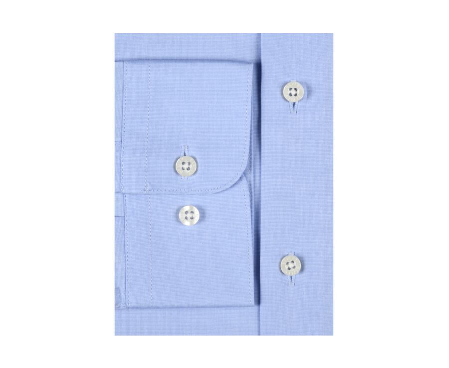Blue sky shirt 100% cotton - Straight collar - MAXIME CLASSIC
