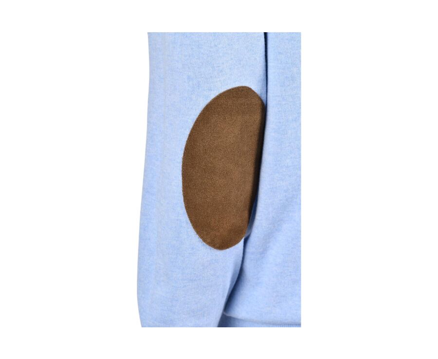 Blue sky cotton/cashmere thin v-neck jumper - VADIM