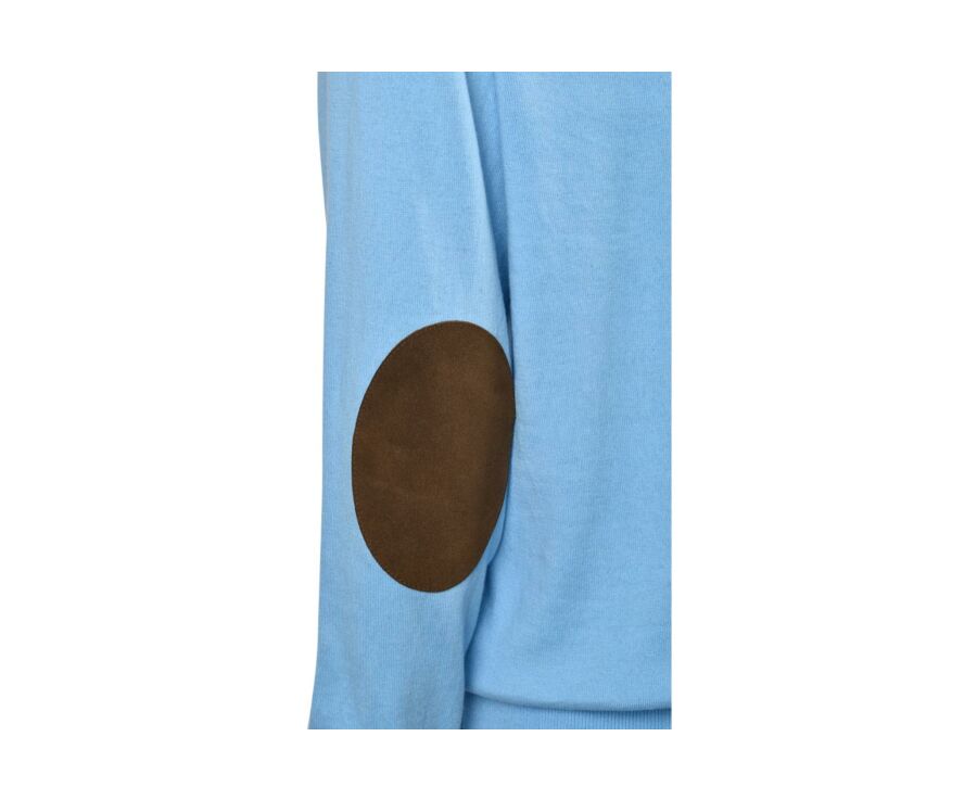 Azure Blue cotton/cashmere thin v-neck jumper - VADIM