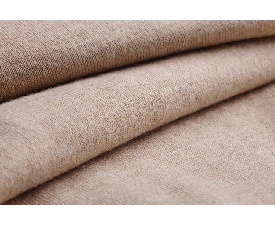 Beige Melange cotton/cashmere thin v-neck jumper - VADIM