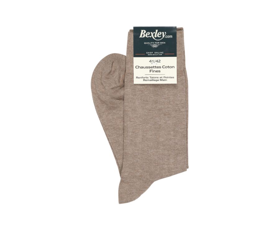 Men's Taupe Melange Thin Cotton Socks
