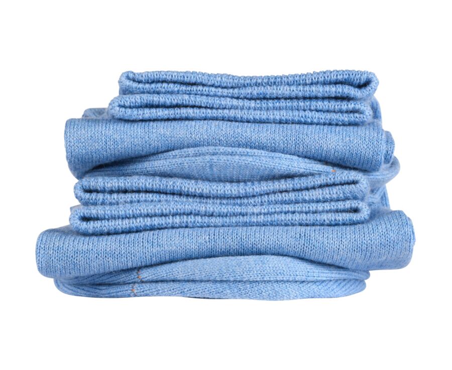 Men's Blue Melange Thin Cotton Socks