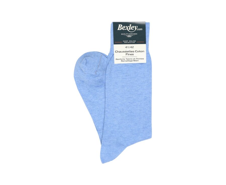 Men's Blue Melange Thin Cotton Socks