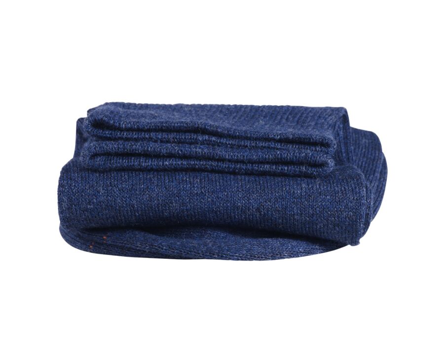 Men's Dark Blue Melange Cotton Socks