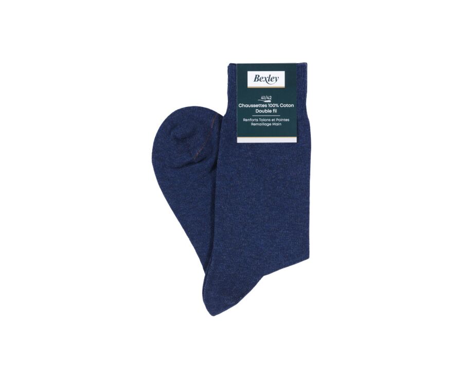 Men's Dark Blue Melange Cotton Socks