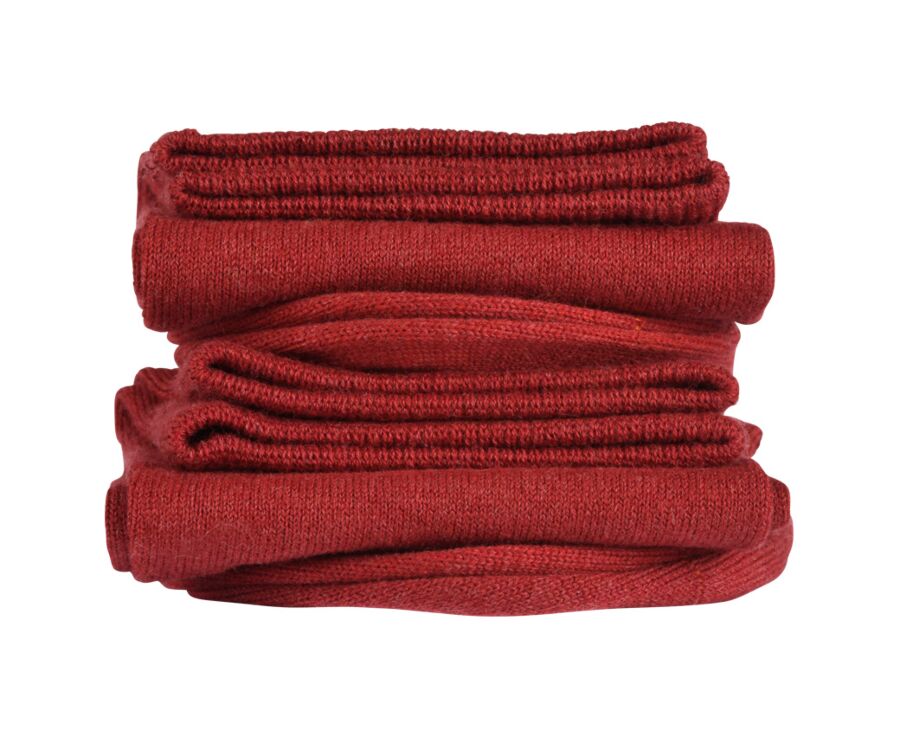 Men's Red Melange Cotton Socks