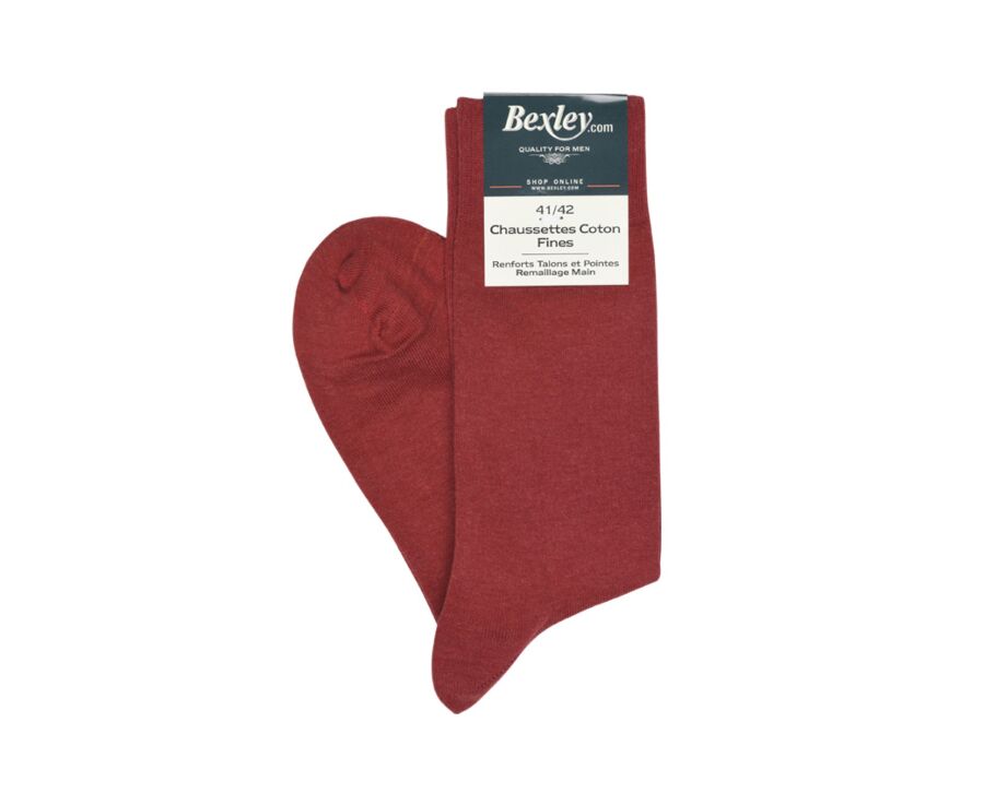 Men's Red Melange Thin Cotton Socks