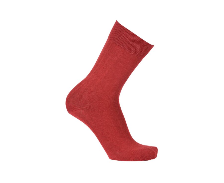Men's Red Melange Cotton Socks