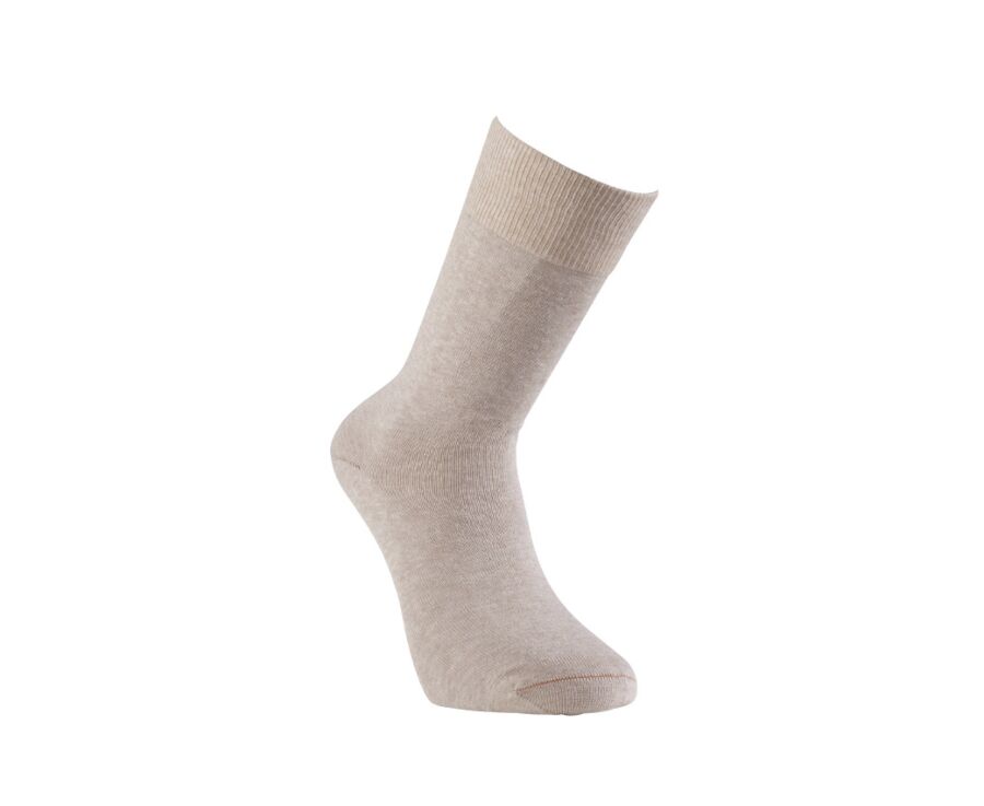 Men's Beige Melange Melange Cotton Socks