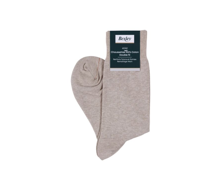 Men's Beige Melange Melange Cotton Socks