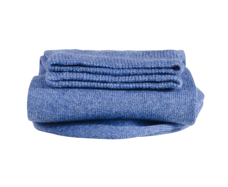 Men's Middle Blue Melange Thin Cotton Socks