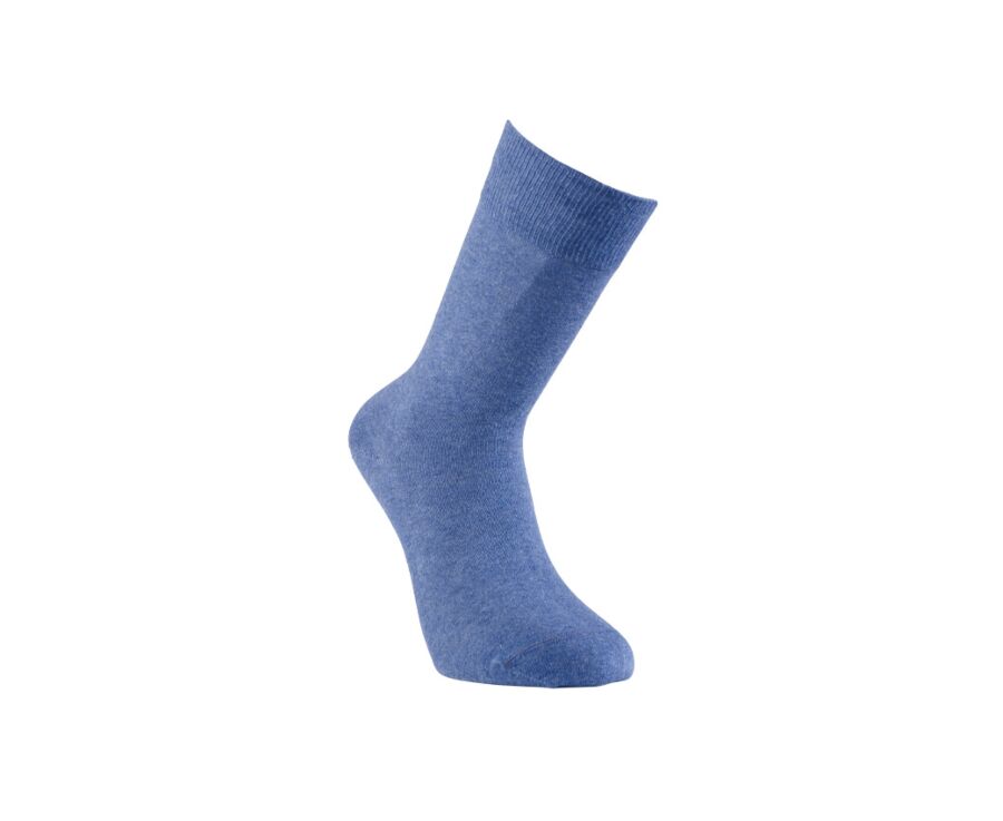Men's Middle Blue Melange Cotton Socks