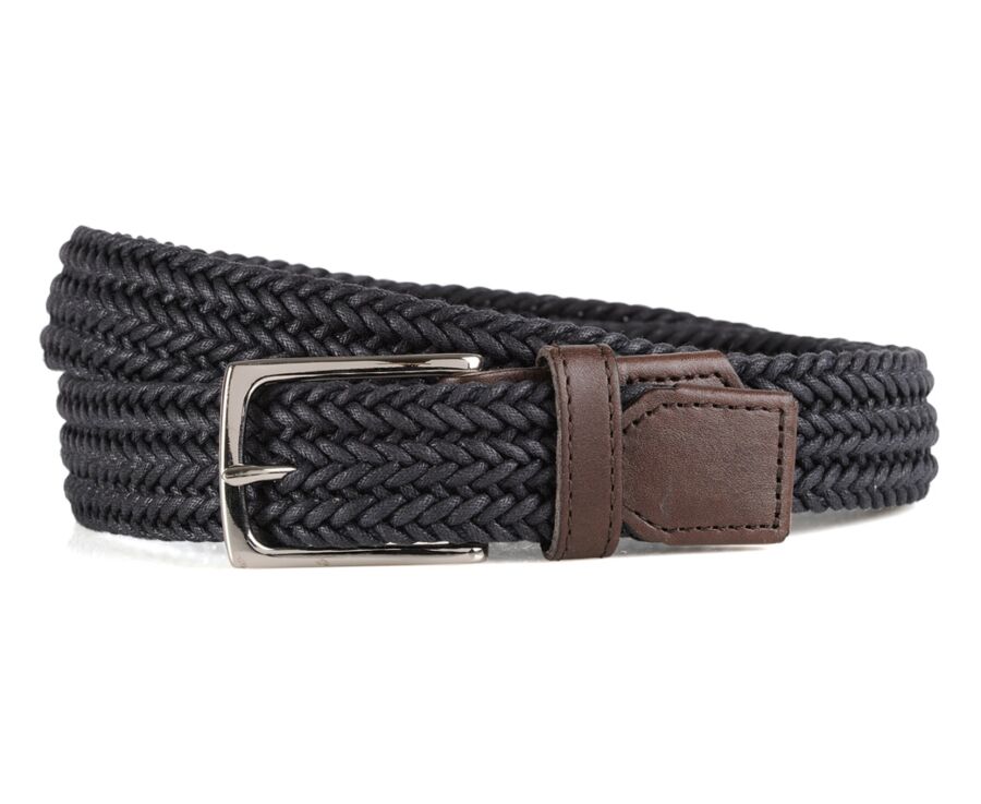 Men's Navy Braided Cotton Belt - NORWOOD SILVER