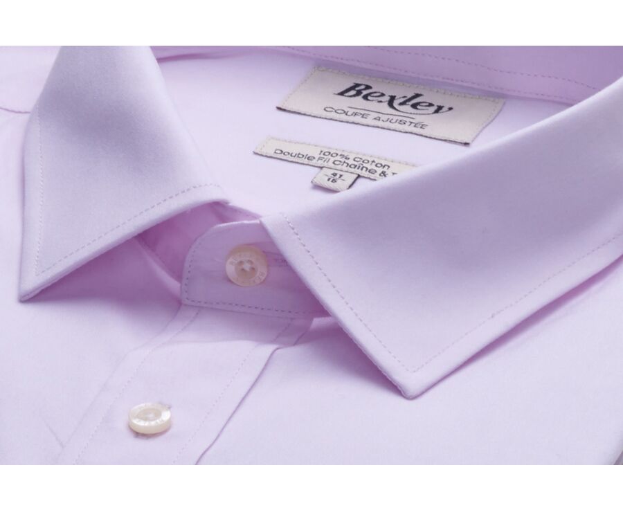 Pale Pink Cotton shirt - Straight collar - LOUIS CLASSIC