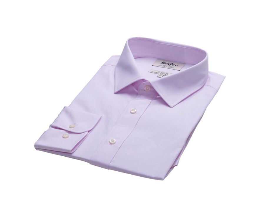 Pale Pink Cotton shirt - Straight collar - LOUIS CLASSIC