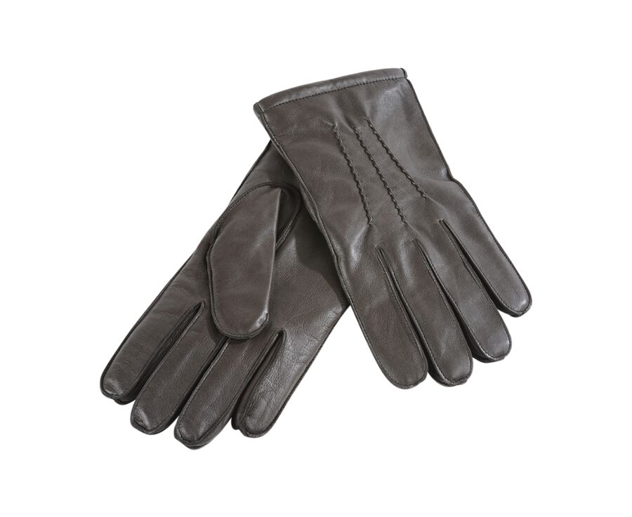 Chocolate lambskin Men's leather gloves