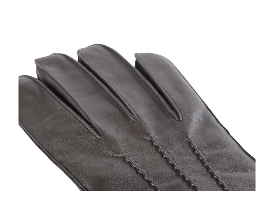 Chocolate lambskin Men's leather gloves