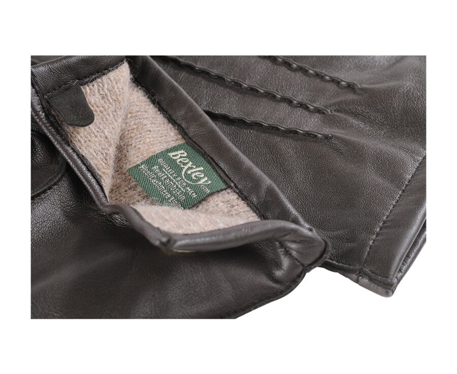 Chocolate lambskin Men's leather gloves