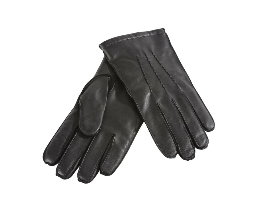 Black lambskin Men's leather gloves
