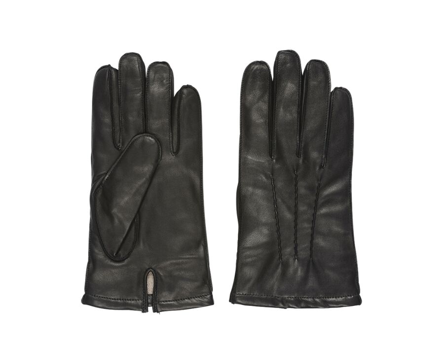 Black lambskin Men's leather gloves