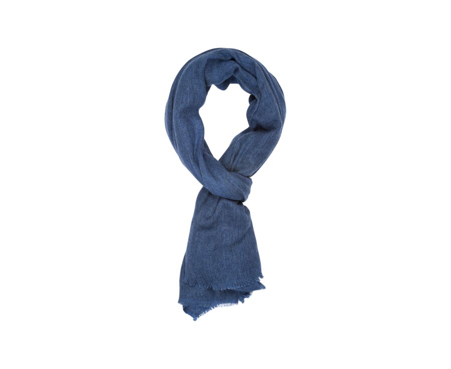 Blue Melange light Wool and Cashmere scarf